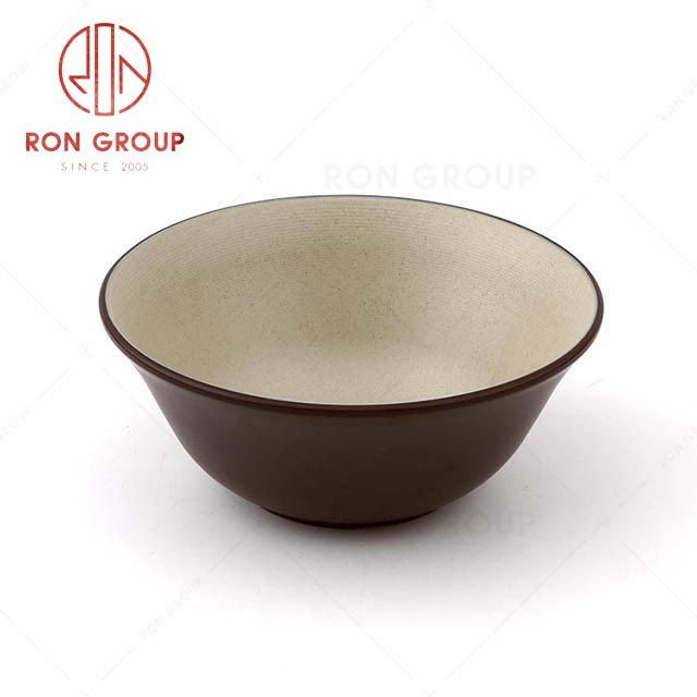 RN0011M02075-076-077 Wholesale Durable Terracotta Brown Series Melamine Bowl