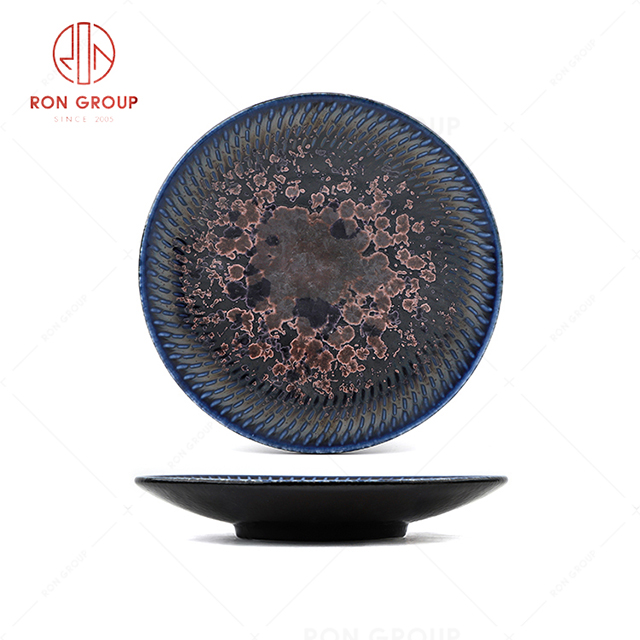 RN0660P00320 Wholesale High Quality Blue Agate Series  Round Shallow Plate