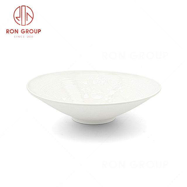 RN0660P00126 Hot Selling High Quality Exquisite White Ceramic  Trumpet Bowl