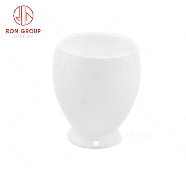 RN0037P06182  Hot Selling High Quality Pure White Bone China Egg-shape Cup