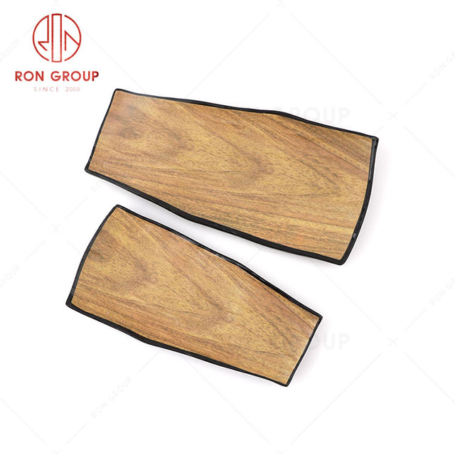 RN0039M00094-95 Hot Sale High Quality Durable Brown Wood Grain Melamine Plate