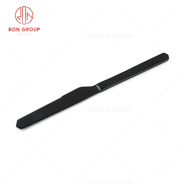 RN0178E00437 Hot Sale High Quality Black Stainless Steel Cutlery Arthur Series-- Steak Knife