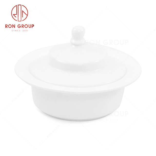 RN0037P06199 Hot Sale Classic Simple Design White Porcelain Tureen Set