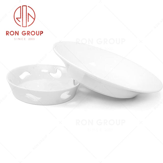 RN0037P06342-43 Hot Sale Unique Design Premium White Ceramic Double Wire Plate