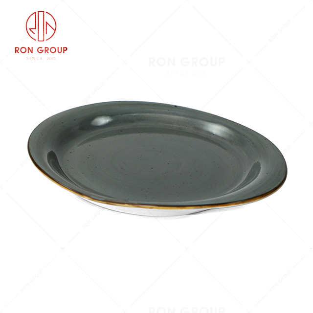 RN0037P04565 Wholesale Chip Proof  Porcelain Collection Dark Grey  Watermelon Bowl