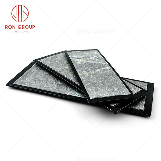 RN0039M00045-46-47 Hot Sale High Quality Durable Grey Stone Grain Melamine  Plate