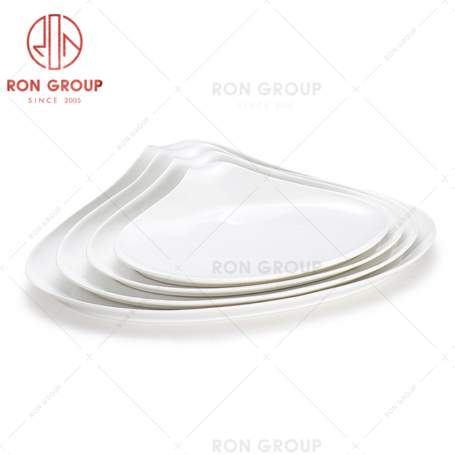 Small white ceramic bowl factory price plate set with handle