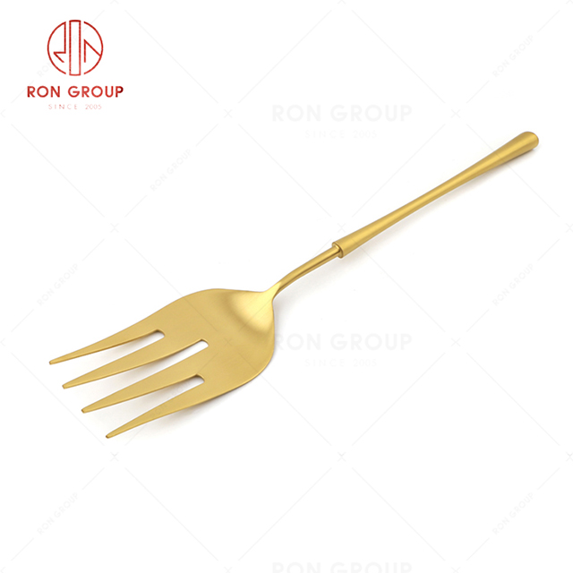 RN0068E00162 Hot Sale Unique Design Golden Serving Fork