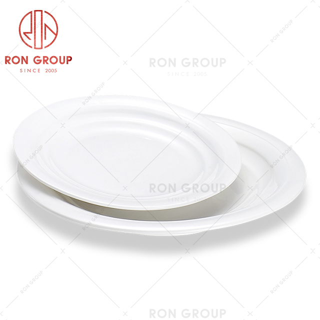 Festival gift giving high-quality tableware restaurant custom white shallow soup bowl hotel round plate