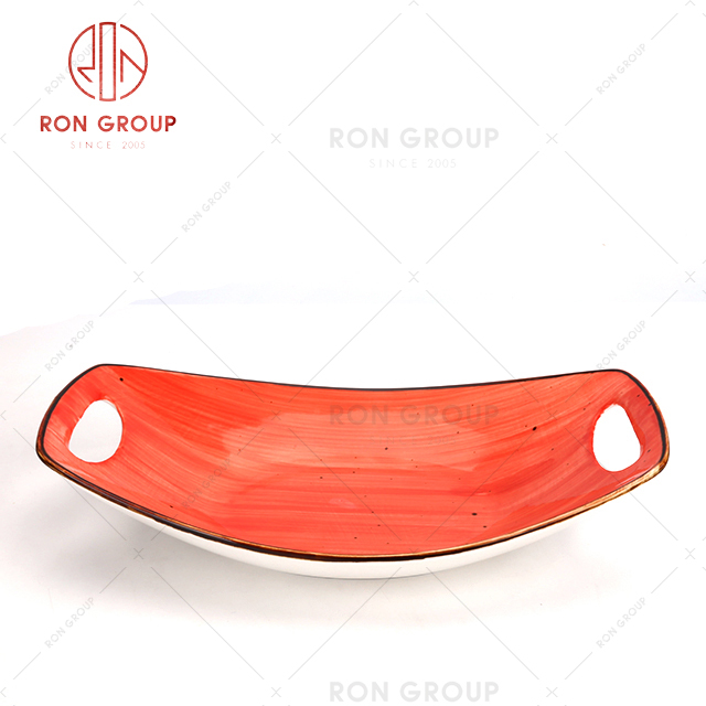 French Collection Hand-Color Red Plate 1050