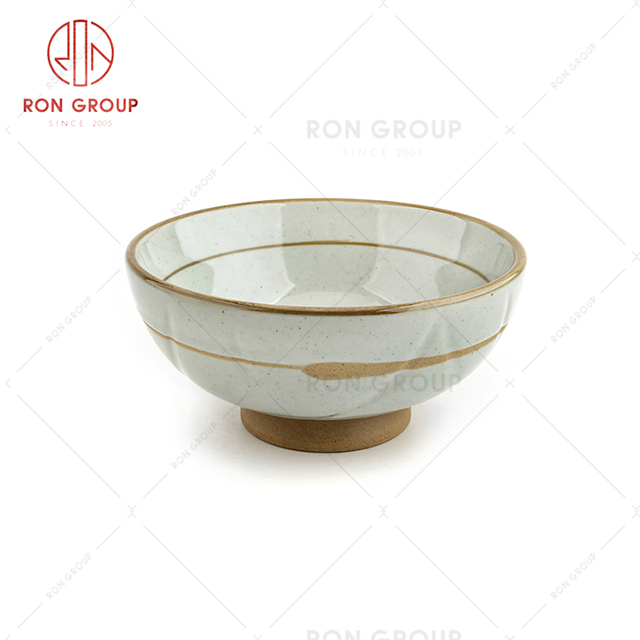 High grade hotel ceramic tableware restaurant durable dinner rice soup bowl