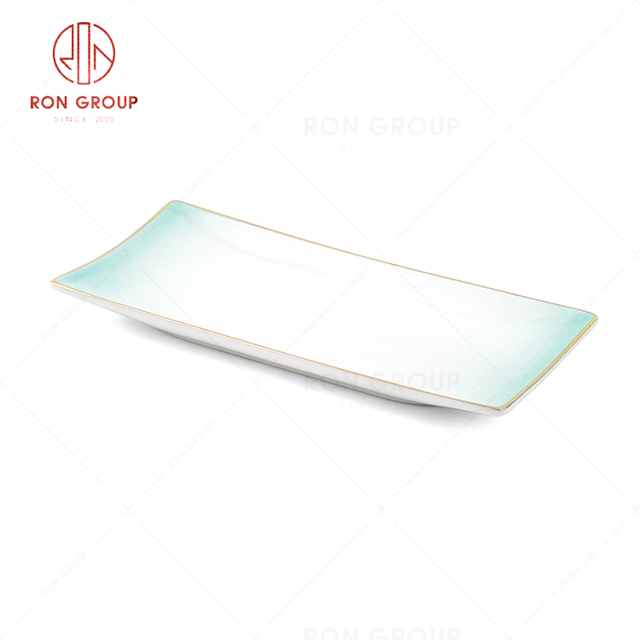 RN0045P00021  Hot Selling Unique Gradient Bone China Rectangular Plate