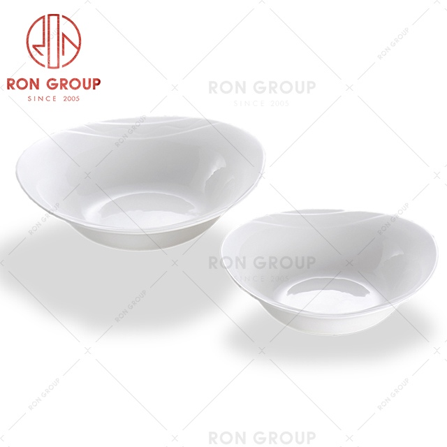 Low cost new hotel dinnerware quality restaurant dinner white soup rice noodle bowl