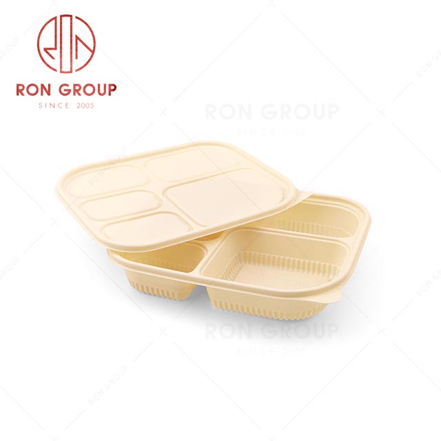 RN0586D00015 Hot Sale High Quality Disposable Five-compartment Corn Starch Meal Container