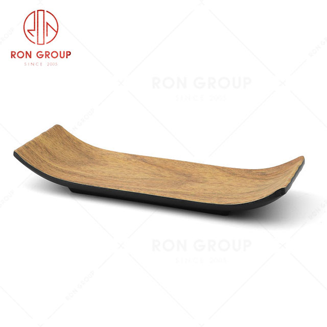 RN0039M00102  Hot Sale High Quality Durable Brown Wood Grain Melamine Rectangular Plate