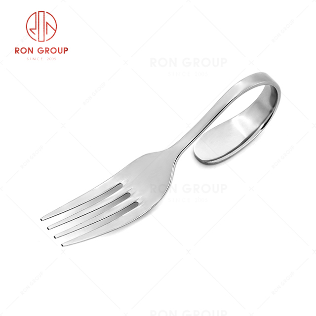 RN0050E01901 Hot Selling Exquisite  Durable Silver Stainless Steel Curve Fork