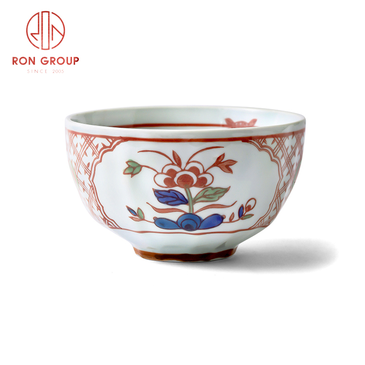 Asian style porcelain dinnerware set restaurant hotel supplies porcelain round shallow bowl