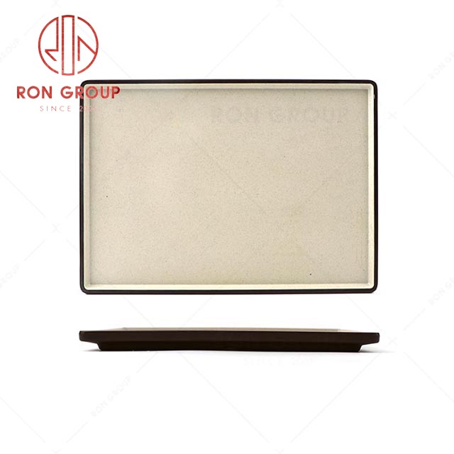 RN0011M02150-151-152 Wholesale Durable Terracotta Brown Series Melamine Rectangular Plate 