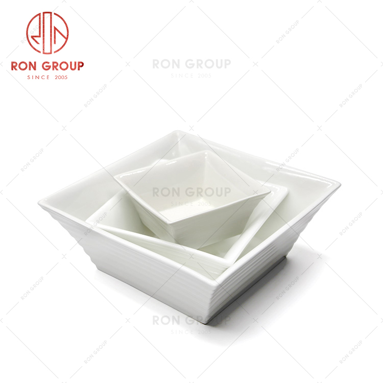 Strip design special shape restaurant creative tableware hotel dinner square three-line bowl