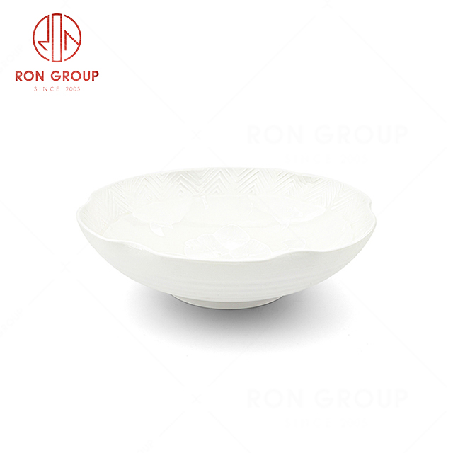 RN0660P00046 Hot Selling Unique White Abnormal Ceramic Bowl