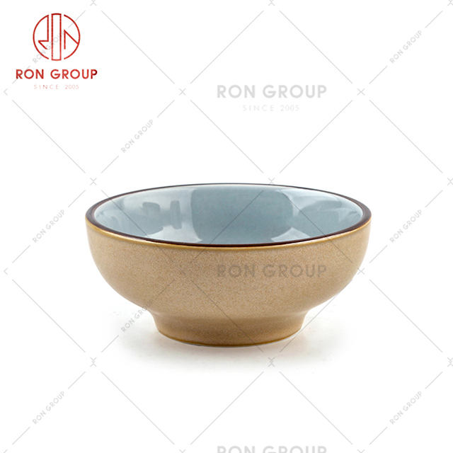  European style wholesale ceramic retro bowl luxury rice soup bowl 