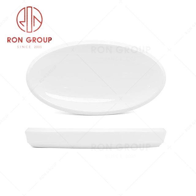 RN0037P06791-92-93 Hot Sale Unique  Design Exquisite White Ceramic Oval Plate