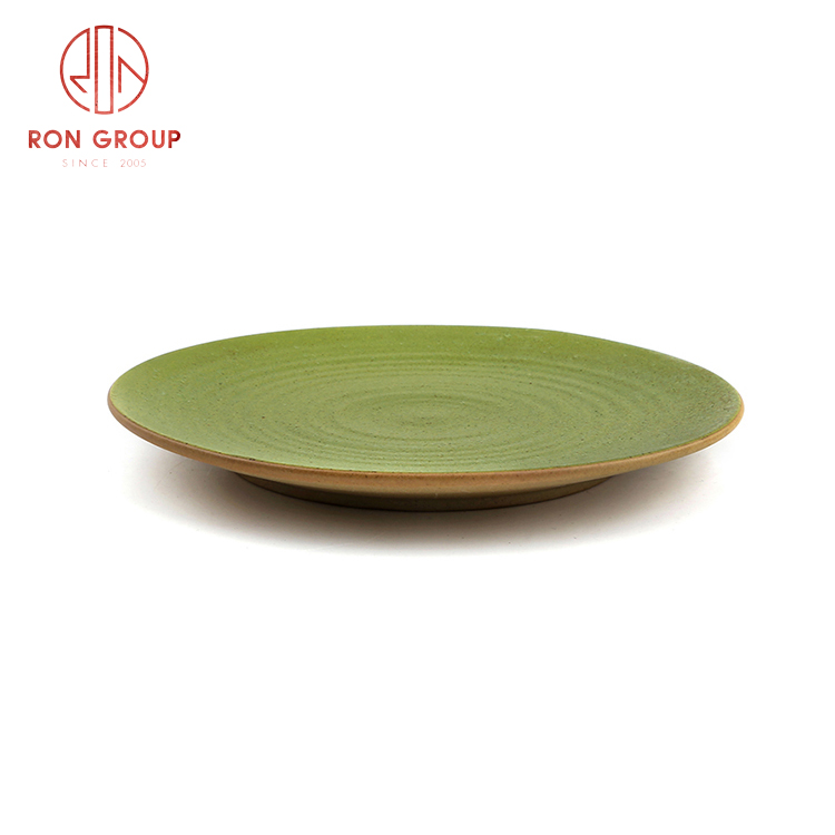 Wholesale Asian style ceramic dinnerware set restaurant hotel use ceramic water wave flat plate