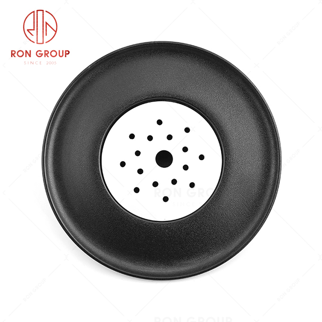 Classic black and white element design restaurant tableware elegant hotel ice plate