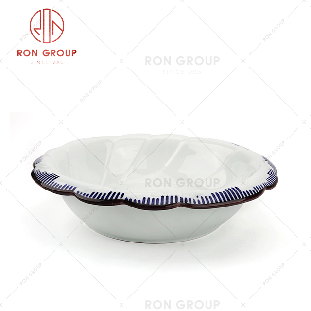 restaurant use handmade porcelain dish set high temperature resistance ceramic bowl