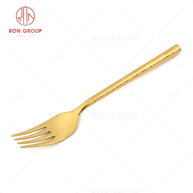 RN0050E01650 Hot Sale Exquisite and Practical Golden Stainless Steel Cake Fork