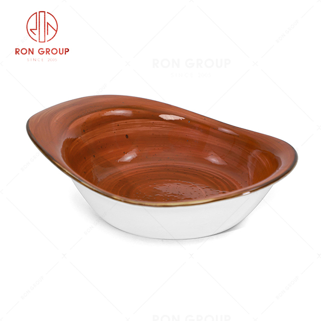 RN0037P03344 Wholesale Chip Proof Porcelain Tomato Jam Series  Salad Bowl 