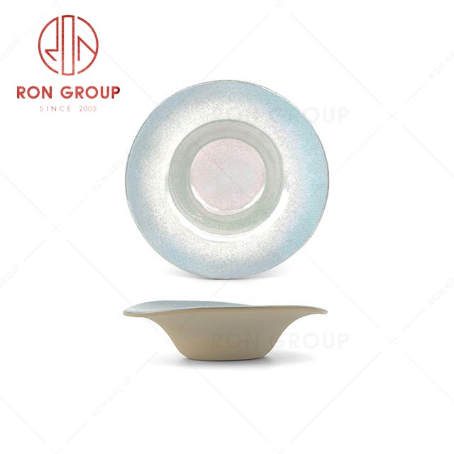 RN0041P01383-85   Wholesale Unique Design Mystic Orchid Blue Hat-shape Plate