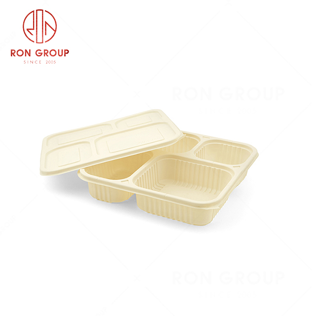 RN0590D00009 Hot Selling High Quality Disposable Four Compartment Corn Starch Meal Container