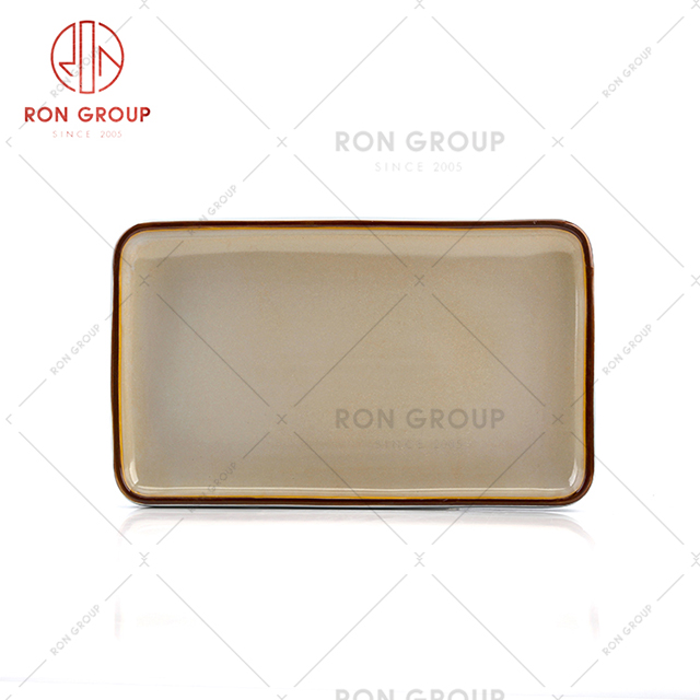 cheap and high quality China supplied wholesale ceramic rectangle plate luxury salad soup plate hotel restaurant 