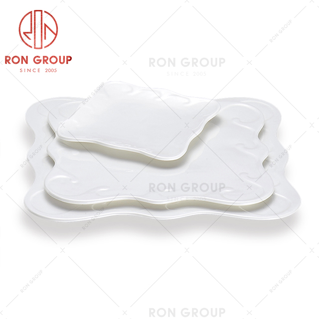 Low price wave edge design restaurant creative high quality tableware hotel snack plate