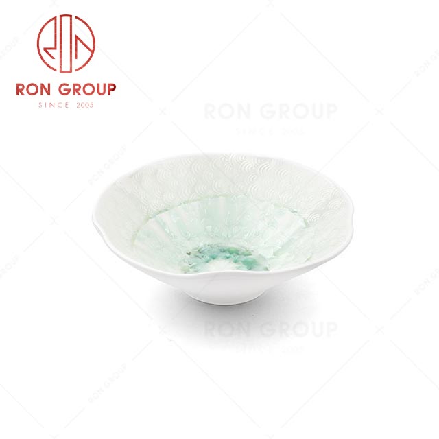 RN0660P00577  Wholesale Unique Design Verdant Ceramic Trumpet Bowl