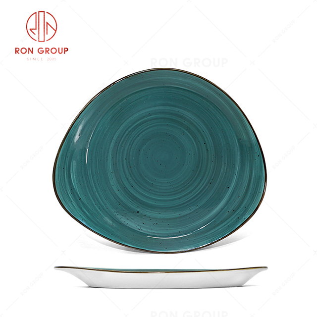 RN0037P03372 Wholesale Chip Proof Porcelain Midnight Blue Round Soup Plate