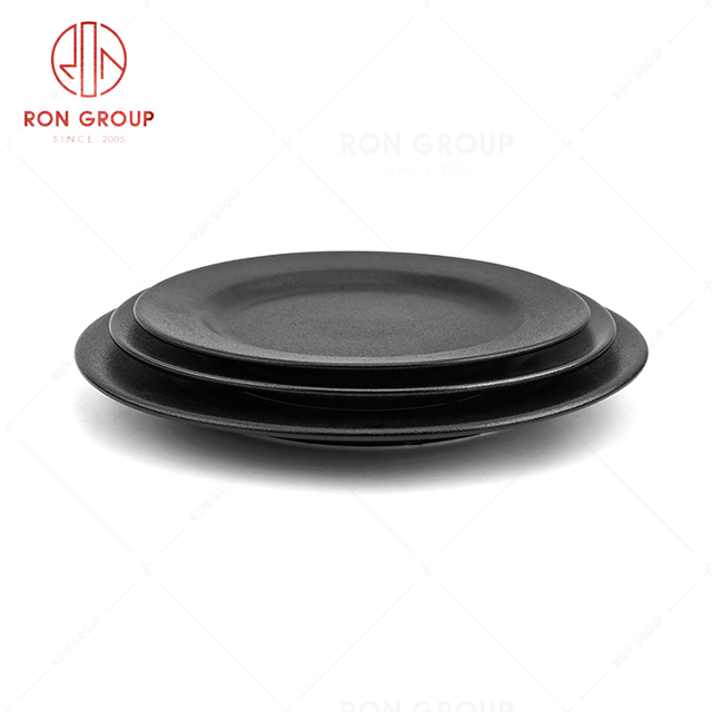 Light luxury style restaurant tableware ceramics flat round plate