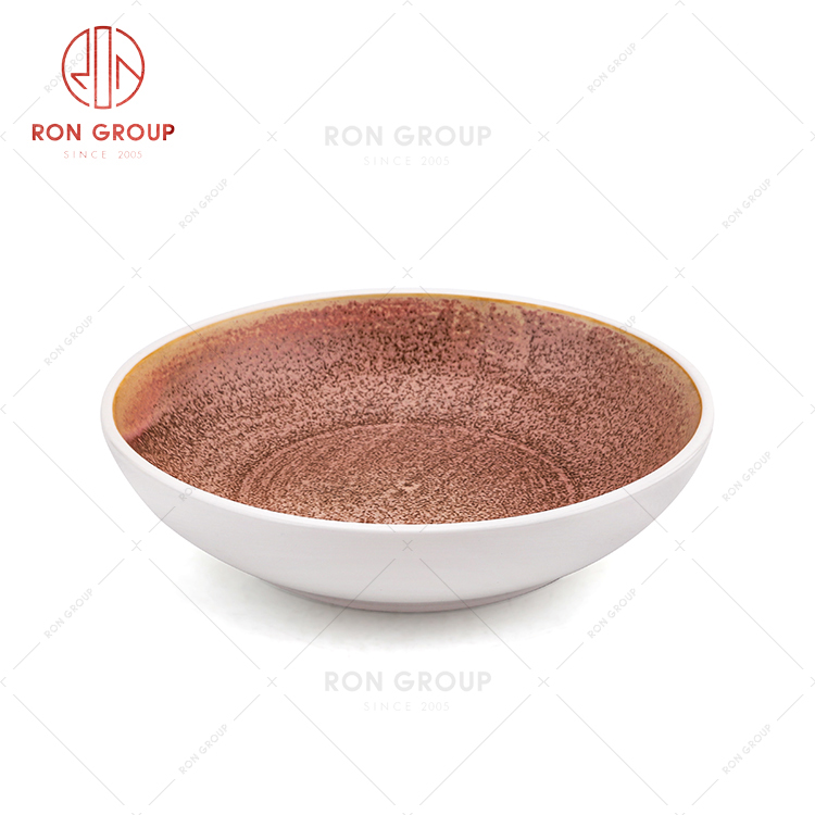 Hot selling Korea style ceramic plate pink high quality yogurt bowl