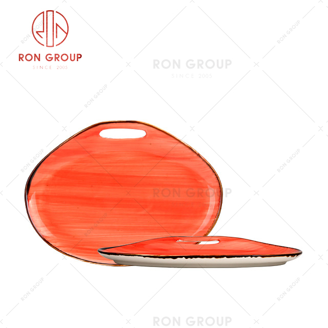 French Collection Hand-Color Red Plate 1046