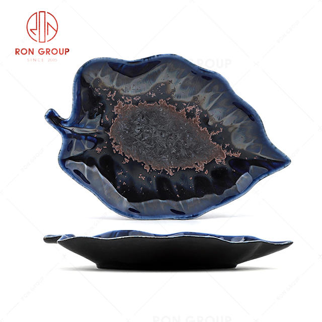 RN0660P00260 Hot Sale Unique Design Ceramic Fragrant Leaf Plate
