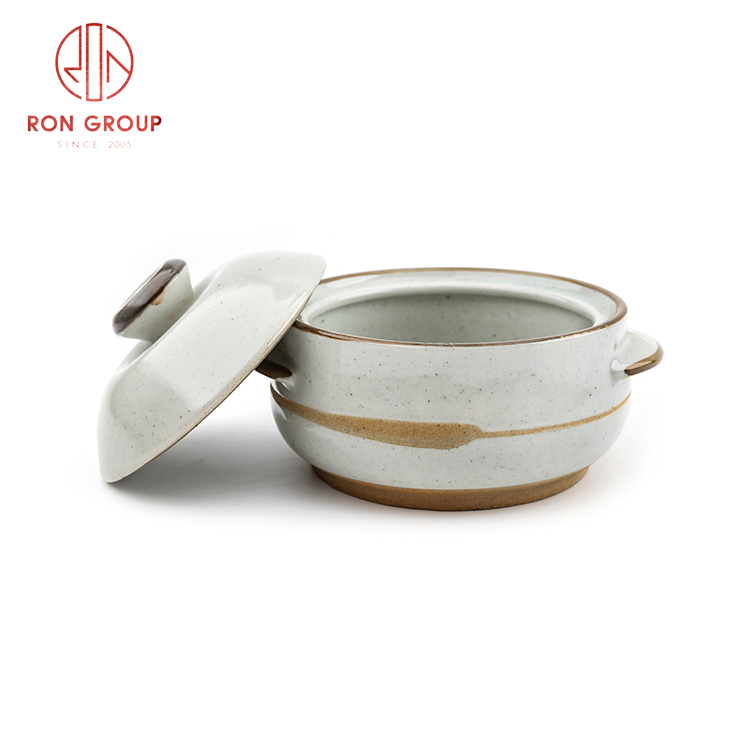 High-quality direct selling Japanese Korean style ceramic bowl with lid restaurant soup bowl