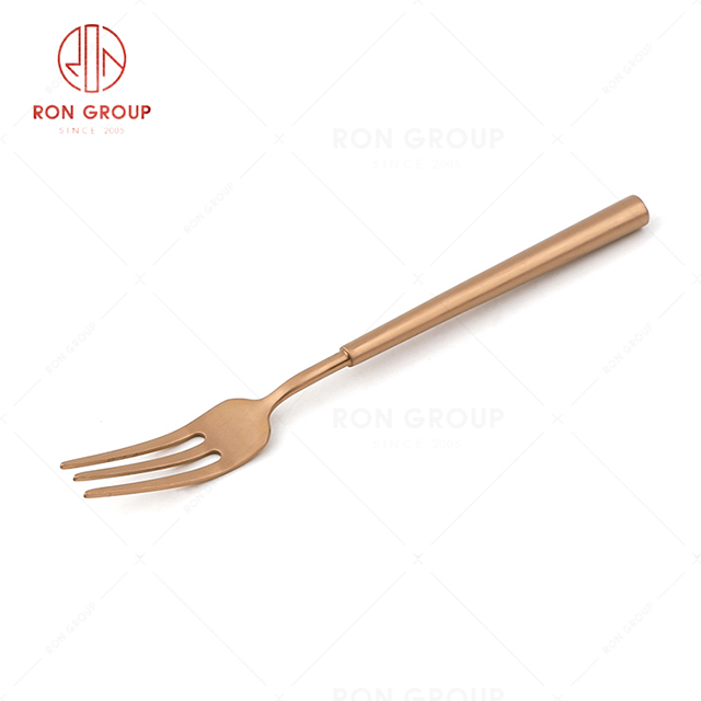 RN0178E00084 Hot Selling High Quality  Rose Gold Stainless Steel Cutlery Barton Series--  Three Toothed  Fruit Fork