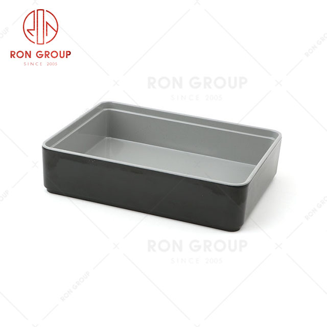 RN0011M02359  Wholesale High Quality Durable Rock Grey Melamine Rectangular Meat Dish