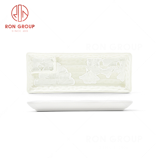 RN0660P00557 Hot Sale Unique Design High Quality Exquisite Ceramic Rectangular Dumpling Plate 