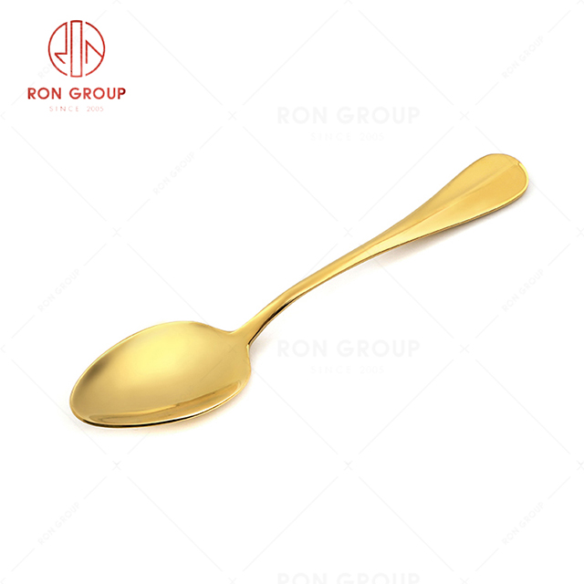 RN0050E01965 Wholesale High Quality Exquisite and Practical Golden Stainless Steel Tea Spoon