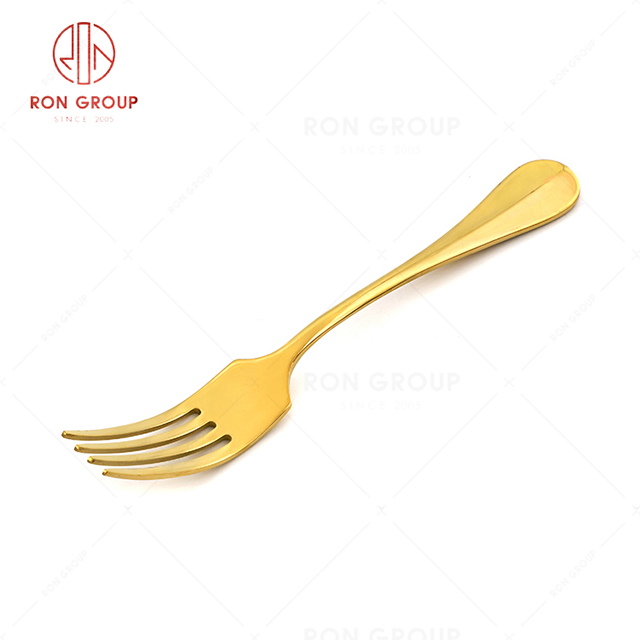 RN0050E01963 Wholesale High Quality Exquisite and Practical Golden Stainless Steel Fork