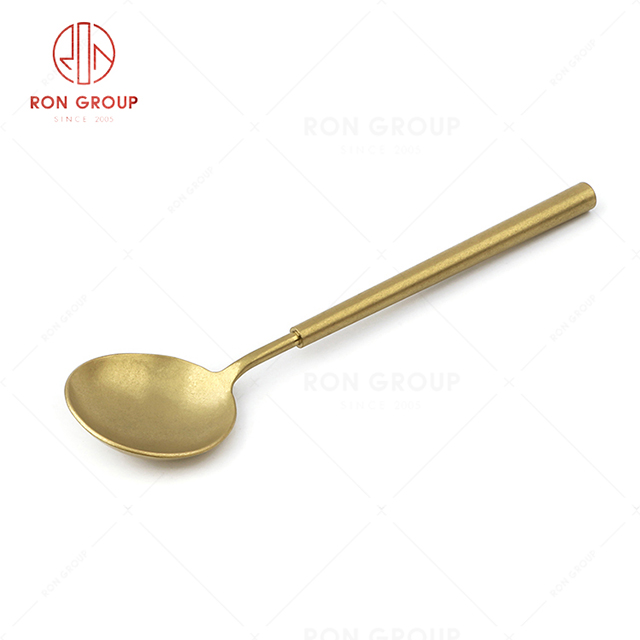 RN0178E00089 Wholesale High Quality Gold Stainless Steel Cutlery Barton Series-- Soup Spoon