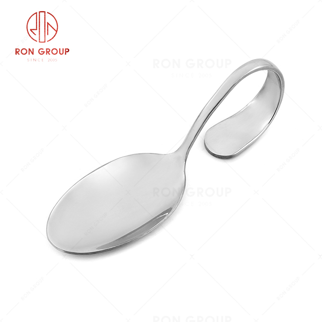 RN0050E01902 Hot Selling Exquisite  Durable Silver Stainless Steel Curve Spoon