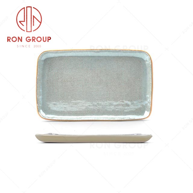 RN0041P01399-1401 Hot Selling Simple and Elegant Mystic Orchid Blue Rectangular Plate